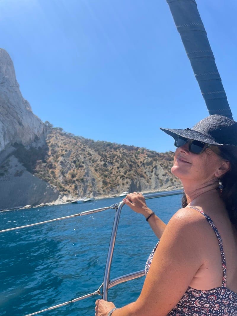 Guests relaxing on deck during a half-day private sail from Altea