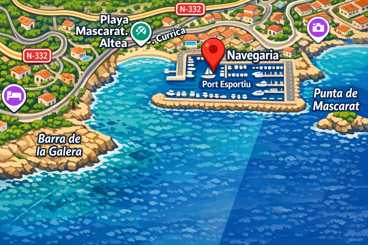 Map preview of Navegaria at Marina Greenwich, Campomanes, Altea