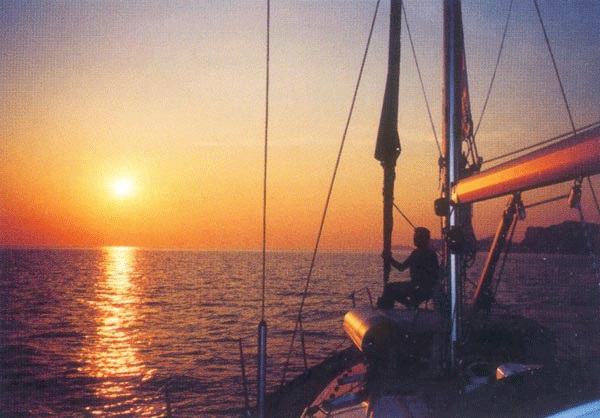Sunset sailing from Altea